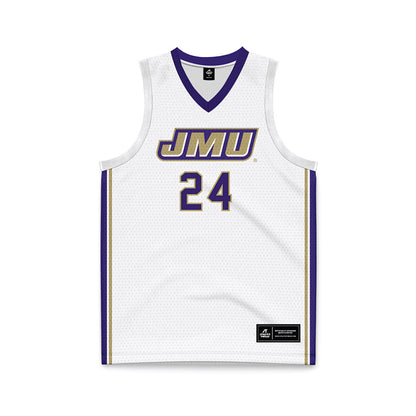 JMU - NCAA Men's Basketball : KJ Windham - White Basketball Jersey-0