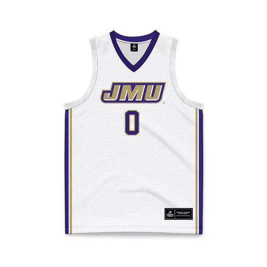 JMU - NCAA Men's Basketball : Marley Curtis - White Basketball Jersey-0