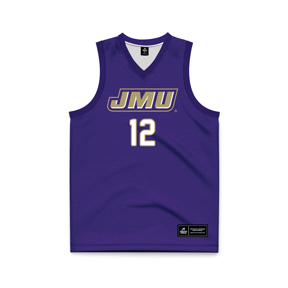 JMU - NCAA Women's Basketball : Jemma Eleby - Purple Basketball Jersey-0
