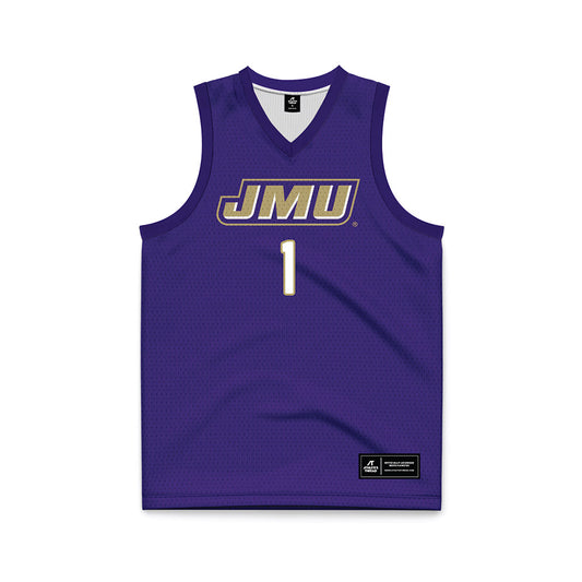 JMU - NCAA Women's Basketball : Maddie Leach - Purple Basketball Jersey-0