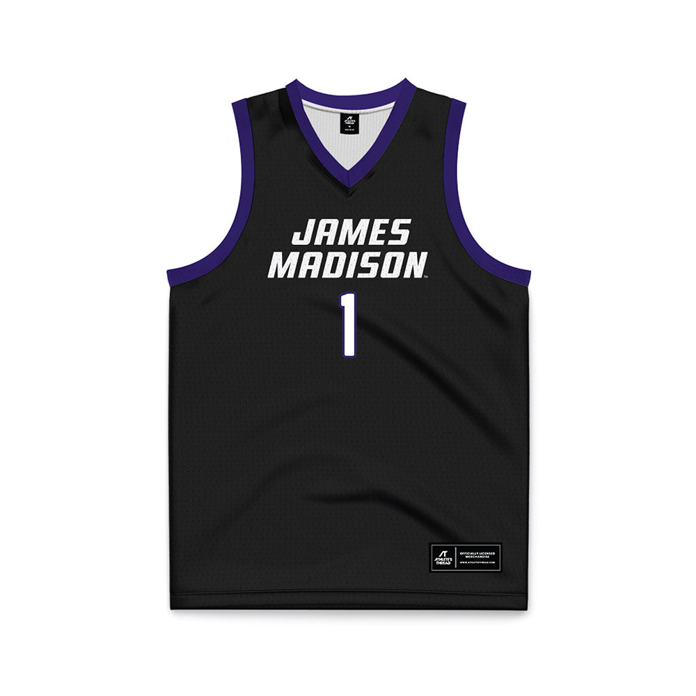 JMU - NCAA Women's Basketball : Maddie Leach - Black Basketball Jersey-0
