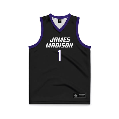 JMU - NCAA Women's Basketball : Maddie Leach - Black Basketball Jersey-0