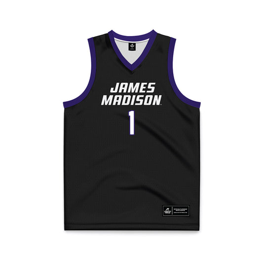 JMU - NCAA Women's Basketball : Maddie Leach - Black Basketball Jersey-0