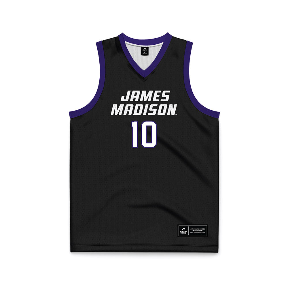 JMU - NCAA Women's Basketball : Kinley Lewis - Black Basketball Jersey-0