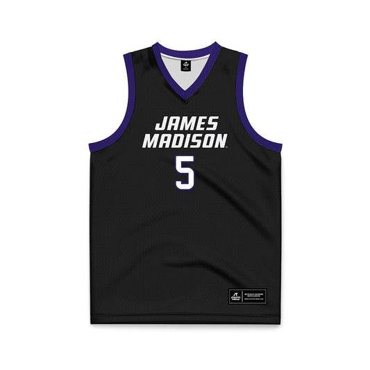 JMU - NCAA Women's Basketball : Demi Gilliam - Black Basketball Jersey-0