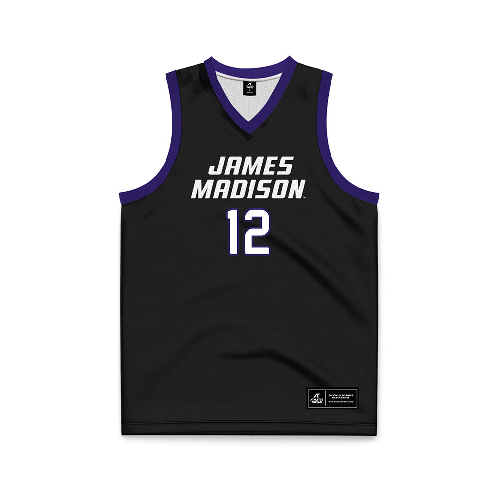 JMU - NCAA Women's Basketball : Jemma Eleby - Black Basketball Jersey-0