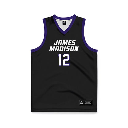 JMU - NCAA Women's Basketball : Jemma Eleby - Black Basketball Jersey-0