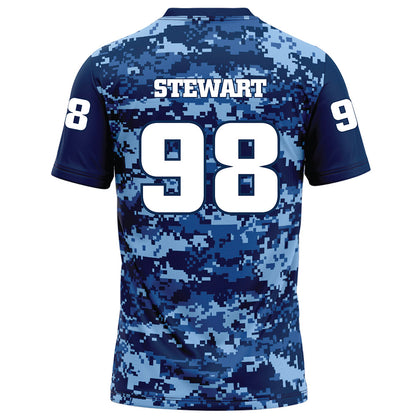 UTC - NCAA Football : David Stewart - Navy Blue Camo Football Jersey-1