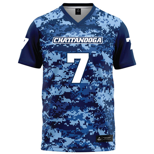 UTC - NCAA Football : John McIntyre - Navy Blue Camo Football Jersey-0