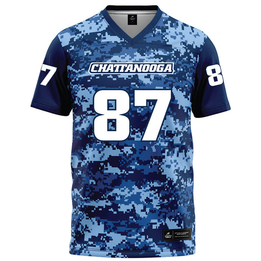 UTC - NCAA Football : Landon Strickland - Navy Blue Camo Football Jersey-0