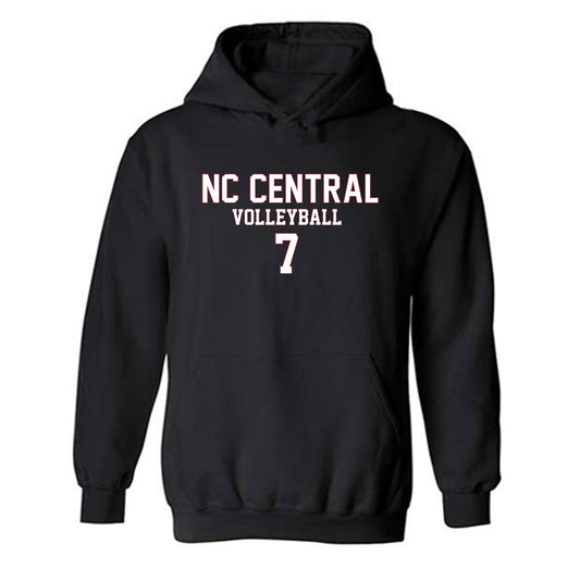 NCCU - NCAA Women's Volleyball : Aniah Bass - Replica Shersey Hooded Sweatshirt-0