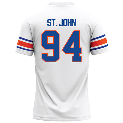 Boise State - NCAA Football : Paz St. John - White Football Jersey-1