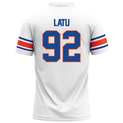 Boise State - NCAA Football : David Latu - White Football Jersey-1