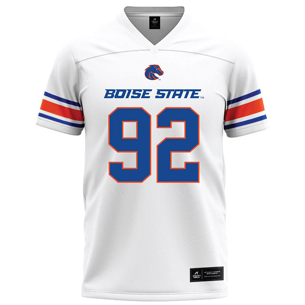 Boise State - NCAA Football : David Latu - White Football Jersey-0