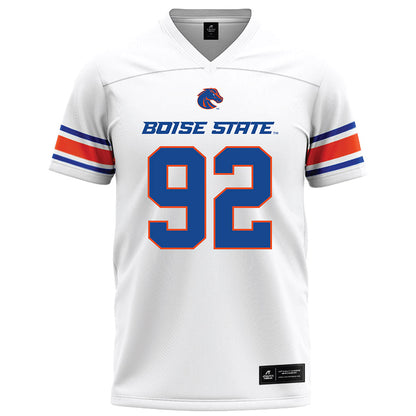 Boise State - NCAA Football : David Latu - White Football Jersey-0