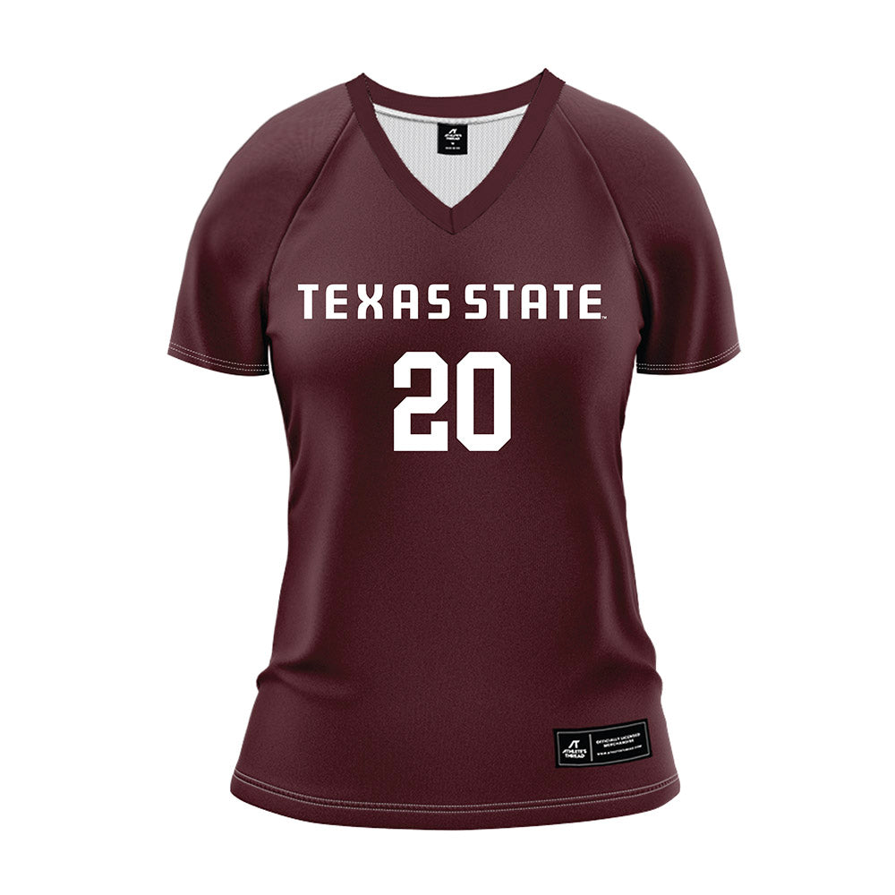 Texas State - NCAA Women's Volleyball : Savannah Thomas - Maroon Volleyball Jersey-0