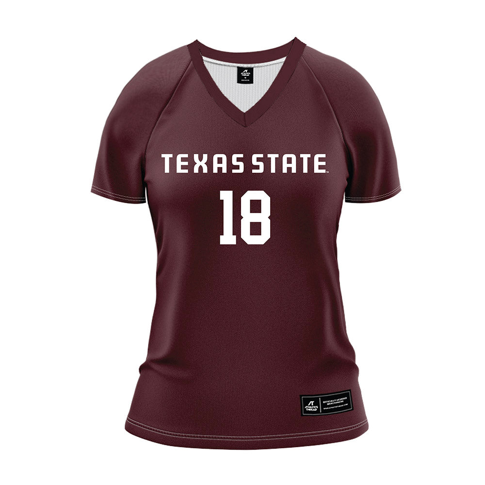 Texas State - NCAA Women's Volleyball : India Bennett - Maroon Volleyball Jersey-0