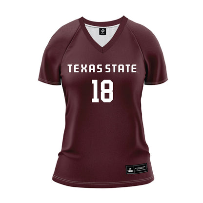 Texas State - NCAA Women's Volleyball : India Bennett - Maroon Volleyball Jersey-0