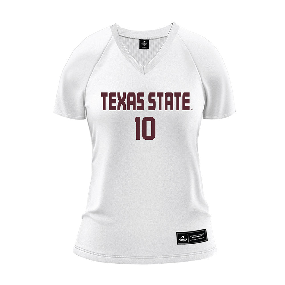 Texas State - NCAA Women's Volleyball : Ashley Euston - White Volleyball Jersey-1