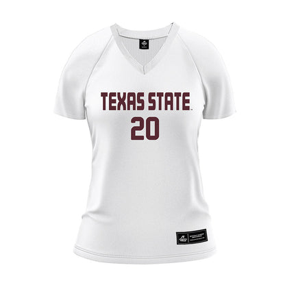 Texas State - NCAA Women's Volleyball : Savannah Thomas - White Volleyball Jersey-1