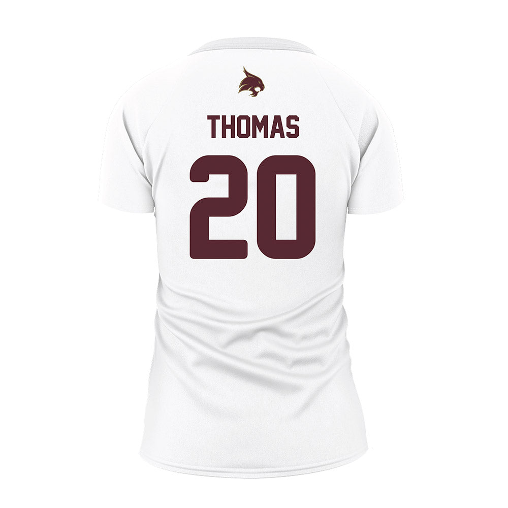 Texas State - NCAA Women's Volleyball : Savannah Thomas - White Volleyball Jersey-0