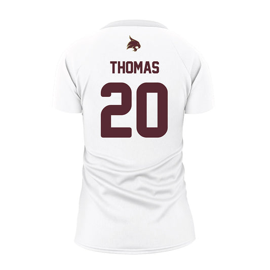 Texas State - NCAA Women's Volleyball : Savannah Thomas - White Volleyball Jersey-0