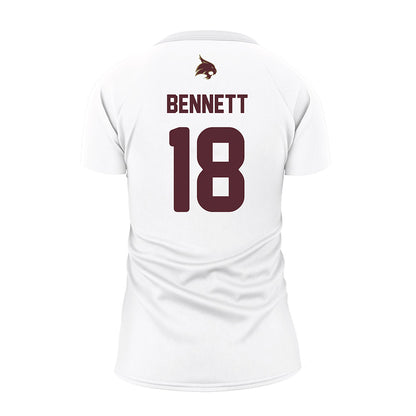 Texas State - NCAA Women's Volleyball : India Bennett - White Volleyball Jersey-0