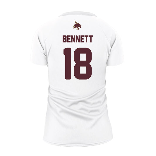 Texas State - NCAA Women's Volleyball : India Bennett - White Volleyball Jersey-0