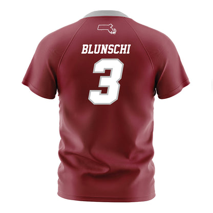 UMass - NCAA Men's Soccer : Jordan Blunschi - Maroon Soccer Jersey-1