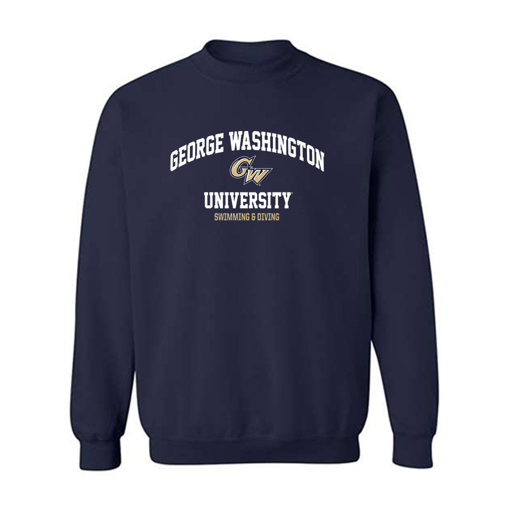 GWU - NCAA Men's Swimming & Diving : Eldad Zamir - Classic Fashion Shersey Crewneck Sweatshirt-0