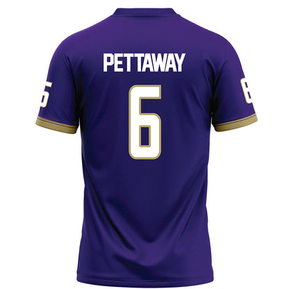 JMU - NCAA Football : George Pettaway - Purple Football Jersey-1