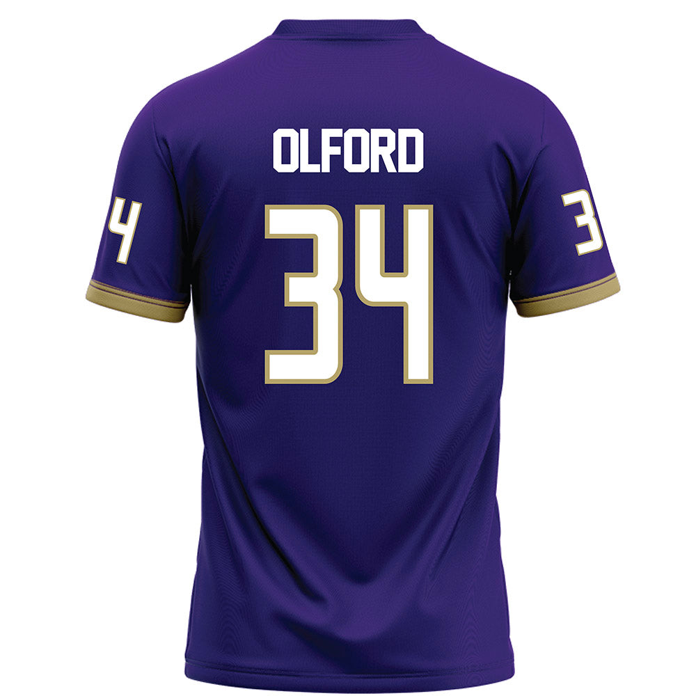 JMU - NCAA Football : Jamal Olford - Purple Football Jersey-1