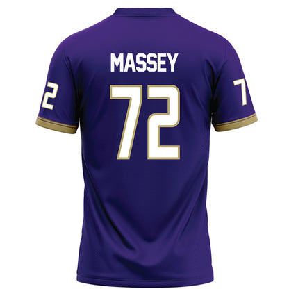JMU - NCAA Football : Kaedin Massey - Purple Football Jersey-1