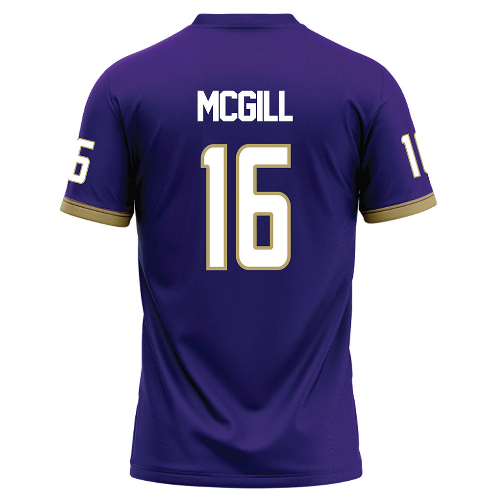 JMU - NCAA Football : TJ McGill - Purple Football Jersey-1