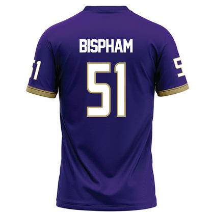JMU - NCAA Football : Christopher Bispham - Purple Football Jersey-1