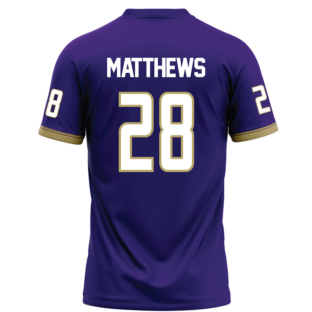 JMU - NCAA Football : Micah Matthews - Purple Football Jersey-1