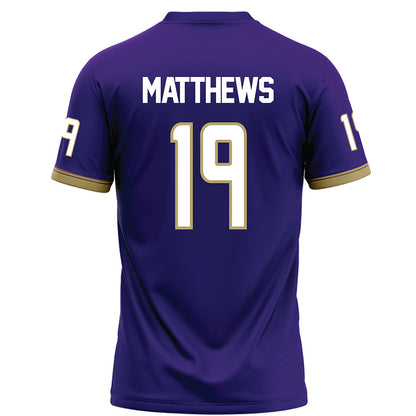 JMU - NCAA Football : Micah Matthews - Purple Football Jersey-1