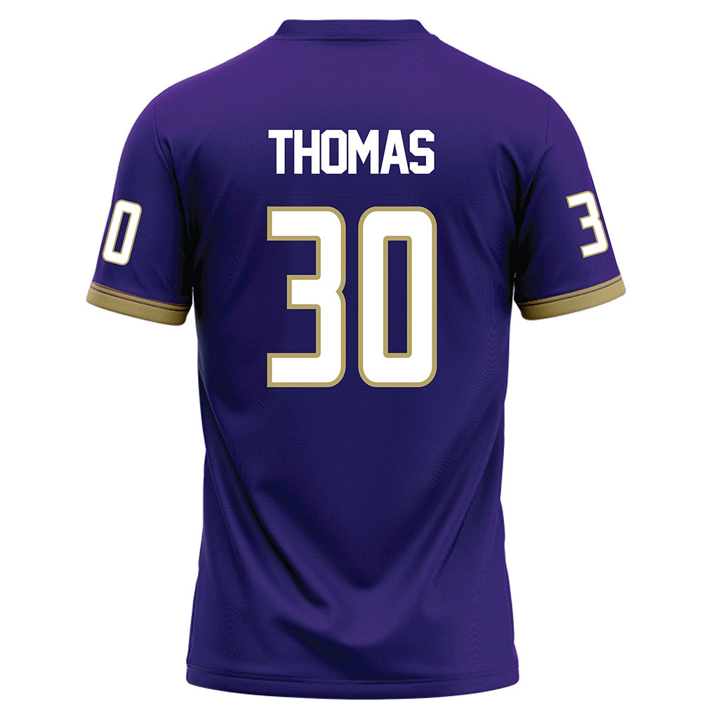 JMU - NCAA Football : Dkwan Thomas - Purple Football Jersey-1