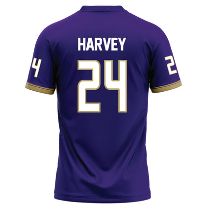 JMU - NCAA Football : Jayon Harvey - Purple Football Jersey-1