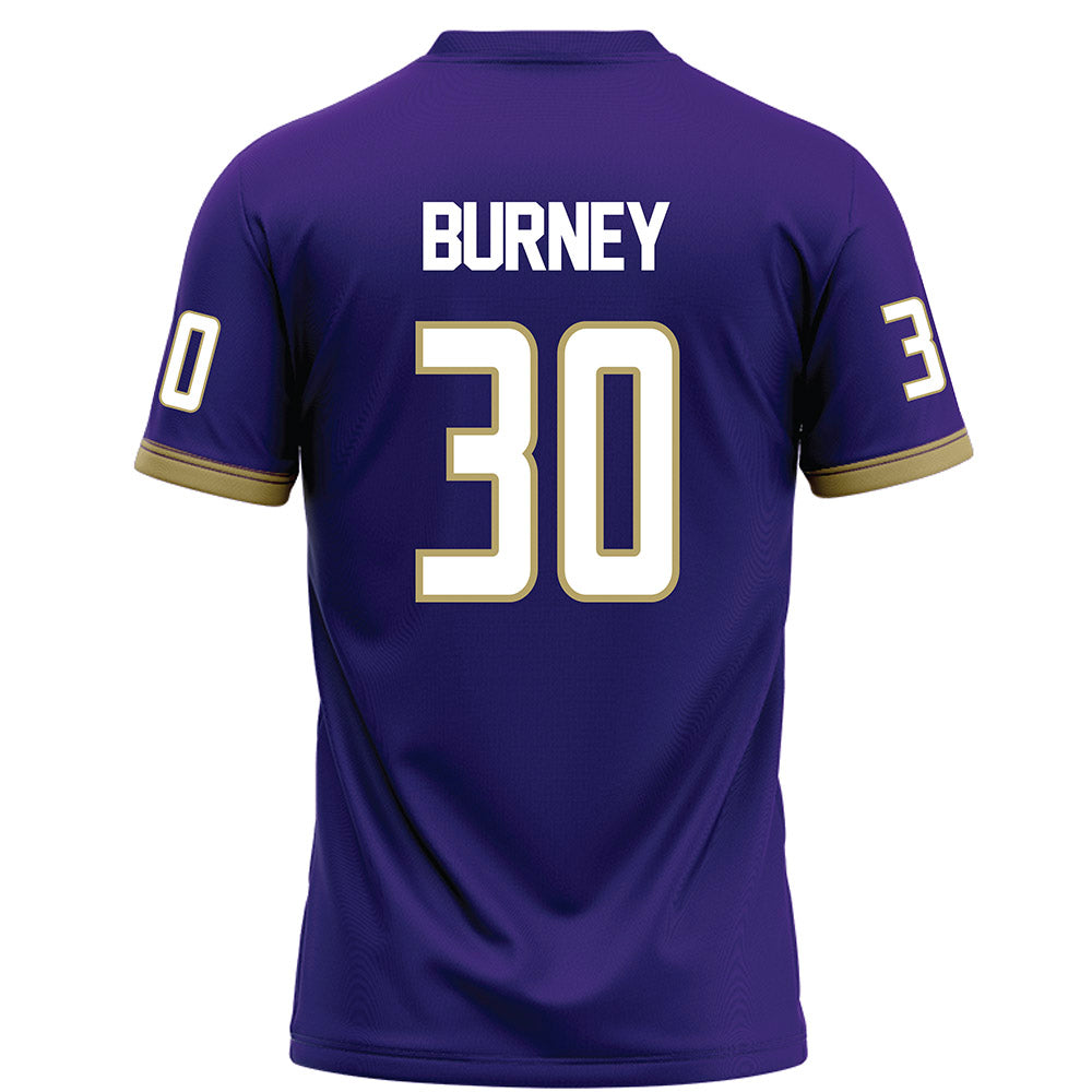 JMU - NCAA Football : Trace Burney - Purple Football Jersey-1