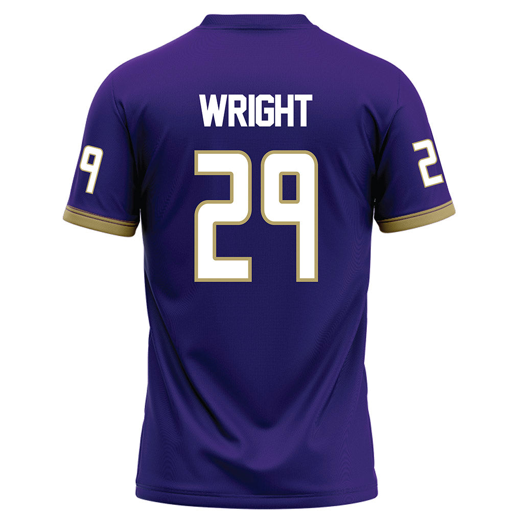 JMU - NCAA Football : KJ Wright - Purple Football Jersey-1