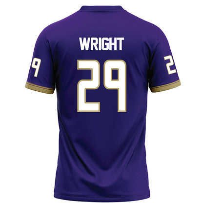 JMU - NCAA Football : KJ Wright - Purple Football Jersey-1