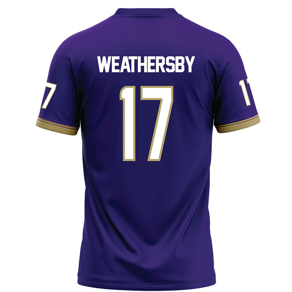 JMU - NCAA Football : Gannon Weathersby - Purple Football Jersey-1