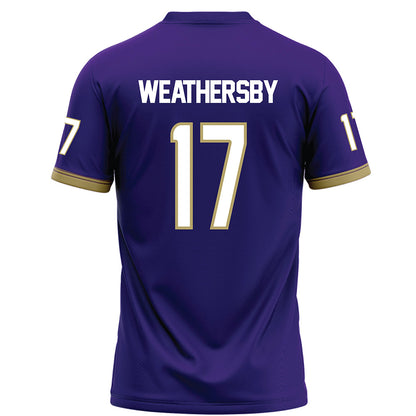 JMU - NCAA Football : Gannon Weathersby - Purple Football Jersey-1