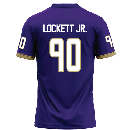 JMU - NCAA Football : Terry Lockett Jr. - Purple Football Jersey-1