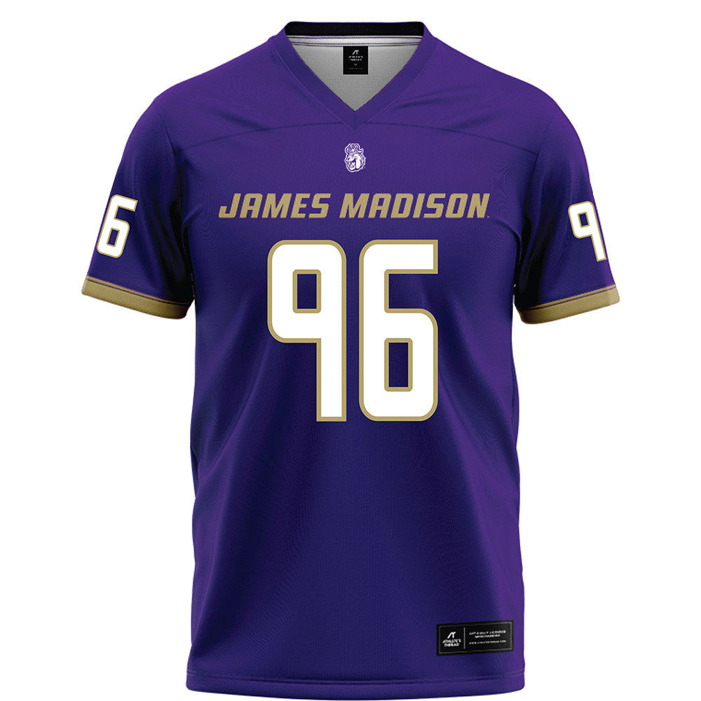 JMU - NCAA Football : Cole Purdy - Purple Football Jersey-0