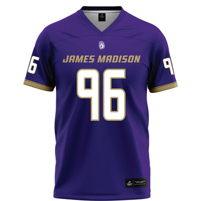 JMU - NCAA Football : Cole Purdy - Purple Football Jersey-0
