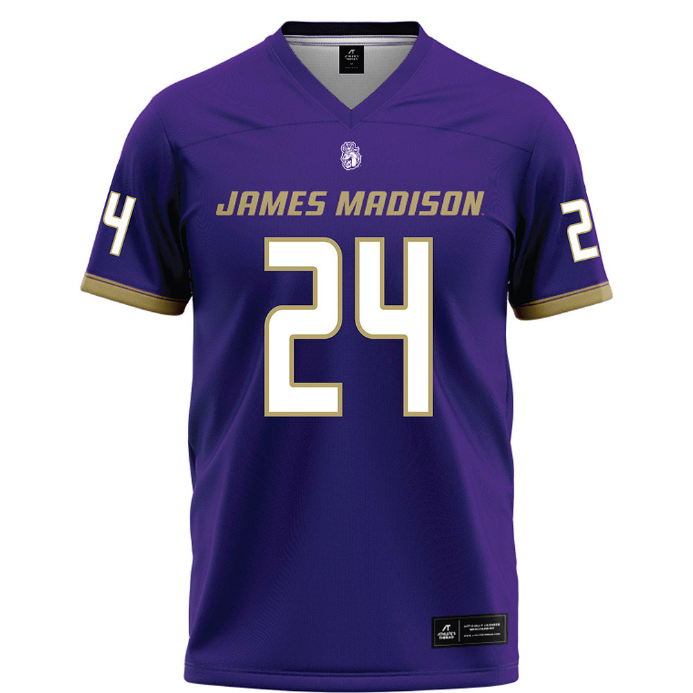 JMU - NCAA Football : Jayon Harvey - Purple Football Jersey-0