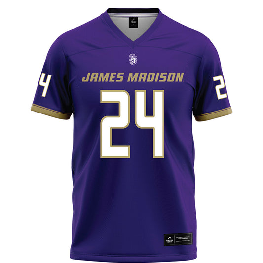 JMU - NCAA Football : Jayon Harvey - Purple Football Jersey-0