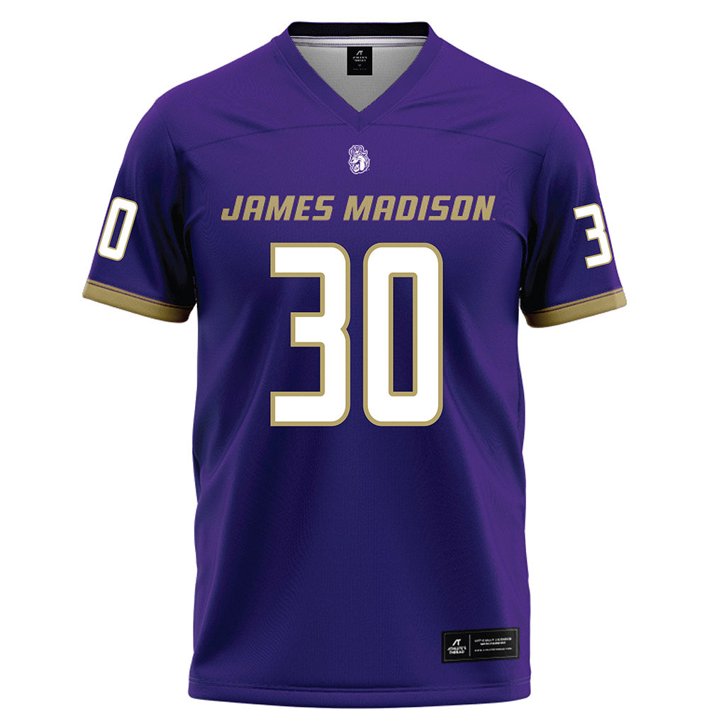 JMU - NCAA Football : Dkwan Thomas - Purple Football Jersey-0